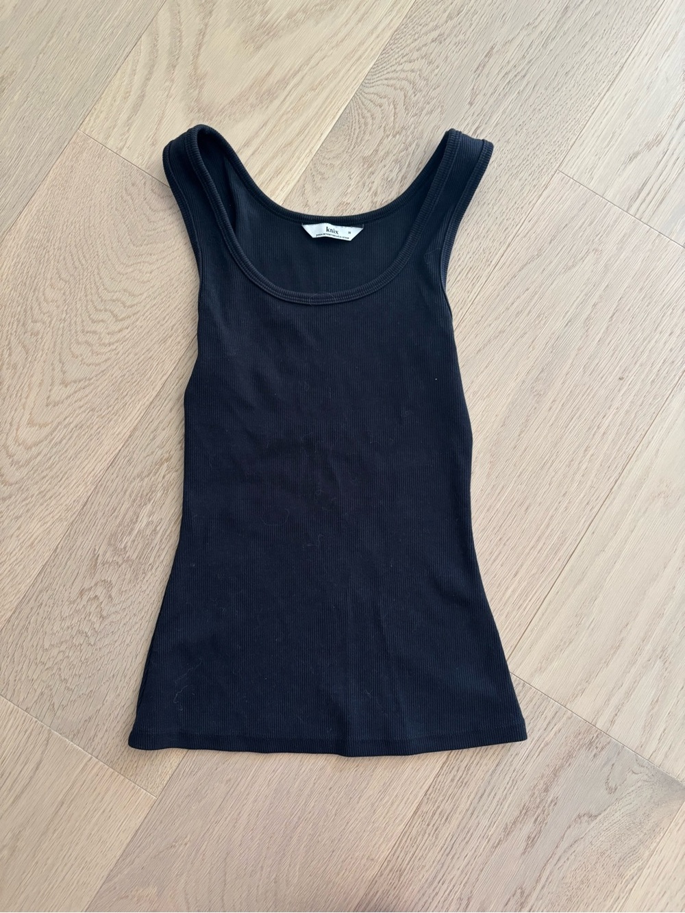 knix Black Ribbed Scoop Tank